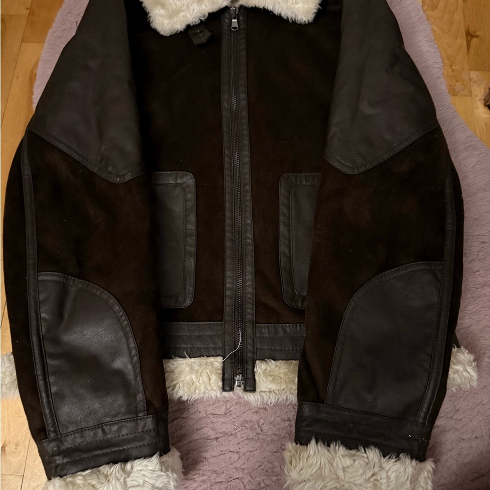 Brown Shearling Leather Jacket